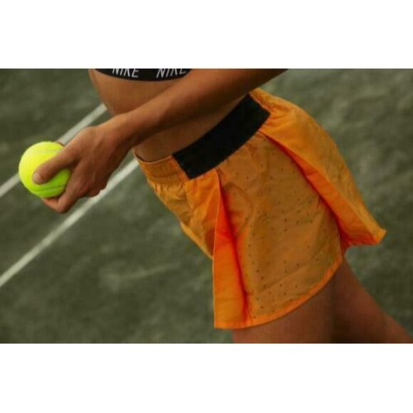 NIKE Tennis Shorts Women Extra Small Tempo Lux Running DRI FIT Orange BV3290-671 - Picture 2 of 13